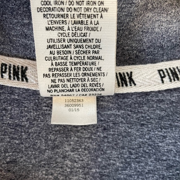 PINK Ultimate Gray Quarter Zip Pullover Size Small - Picture 5 of 10